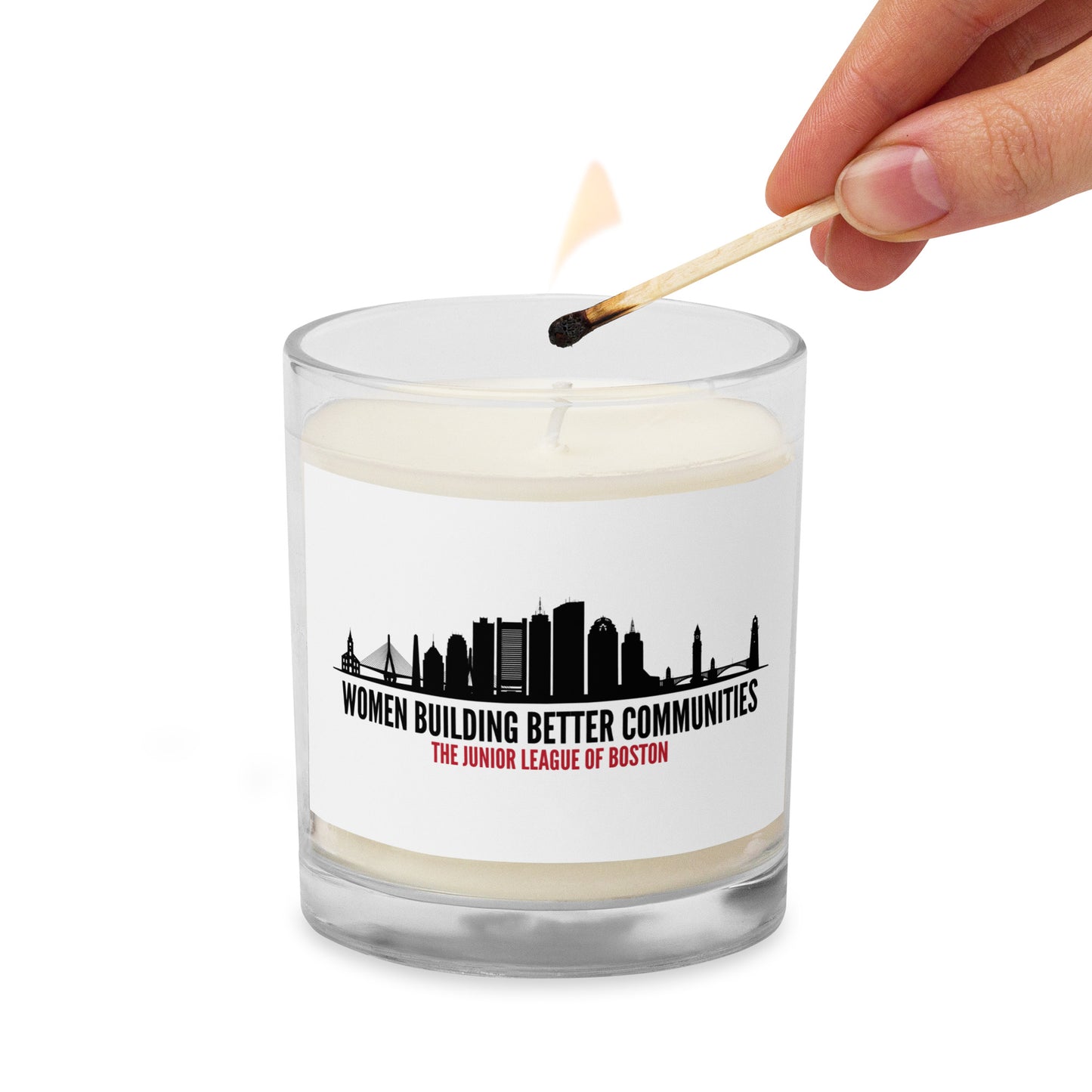 Glass jar soy wax candle
