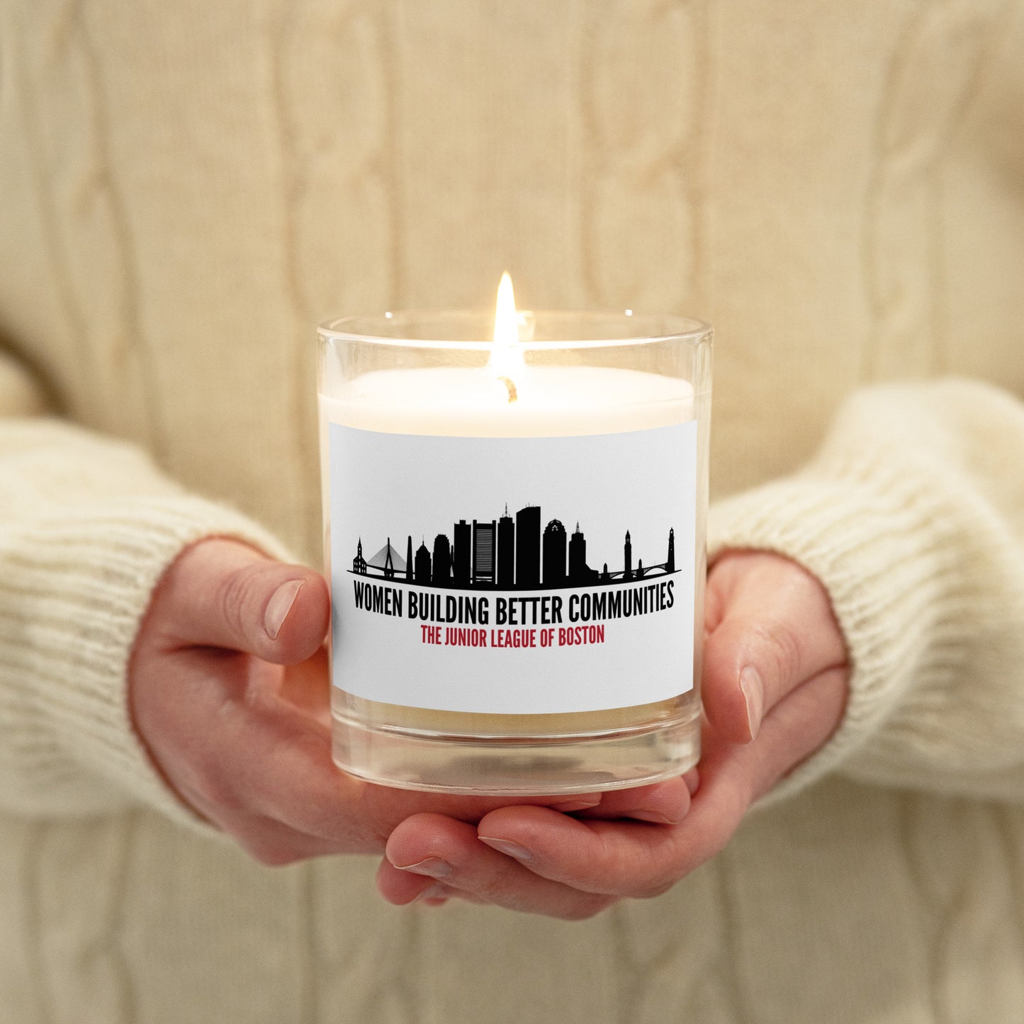 Glass jar soy wax candle