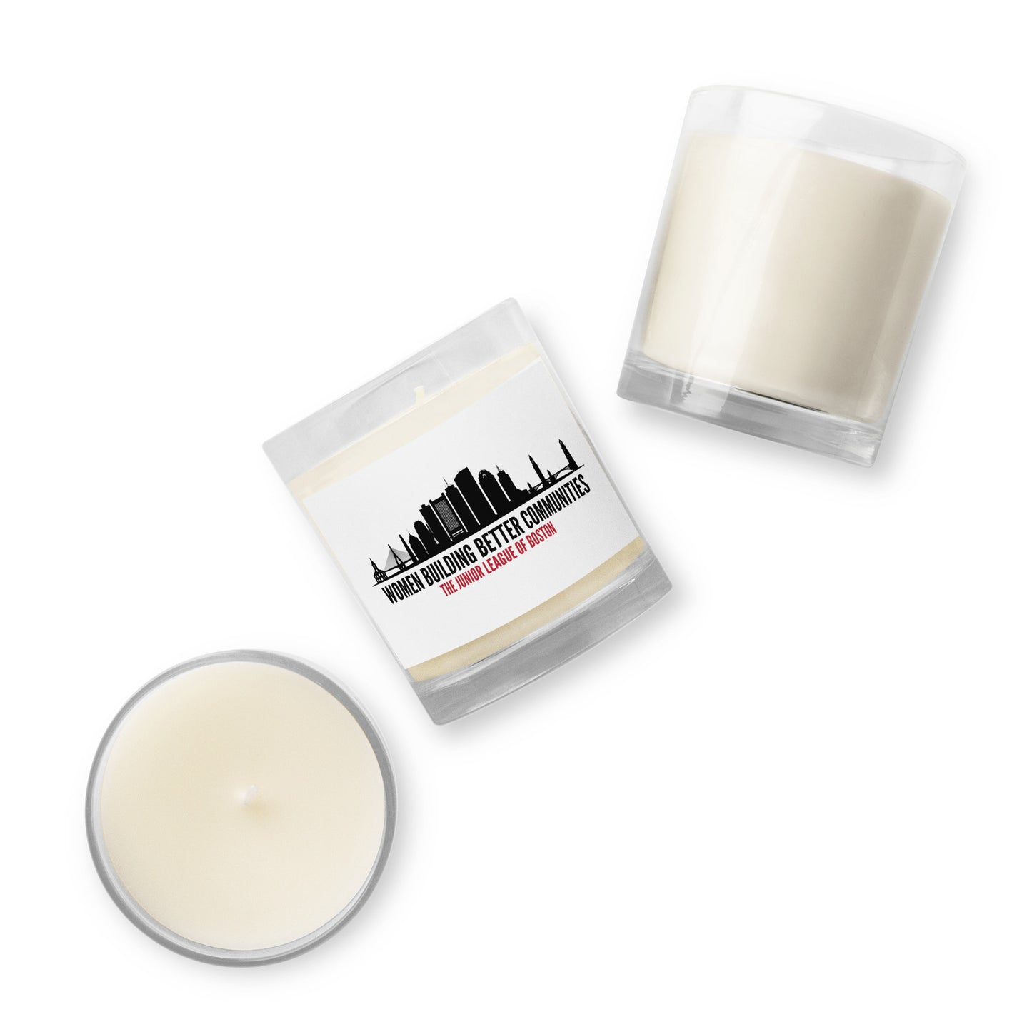 Glass jar soy wax candle